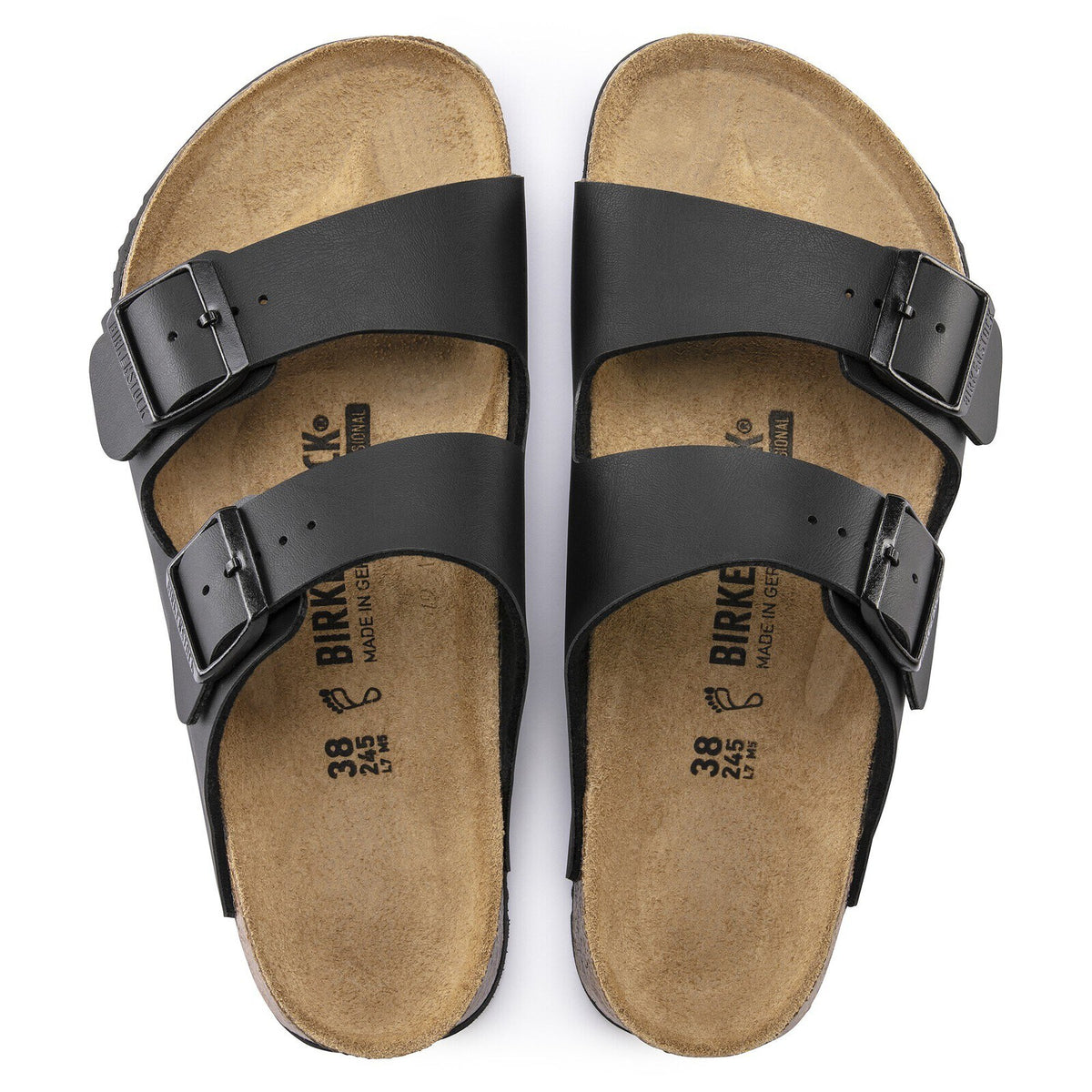 Birkenstock Arizona PROF czarne — widok z góry