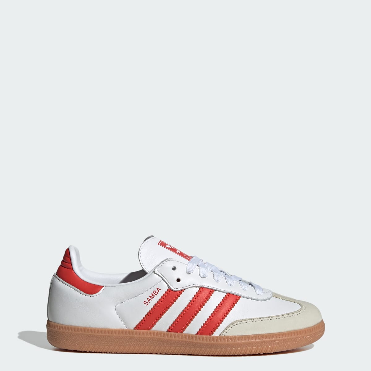 adidas Samba OG W IF6513 — Cloud White / Solar Red / Off White, widok boczny